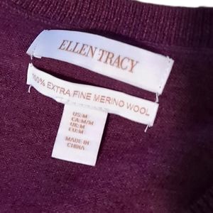 Ellen Tracey purple v-neck wool sweater, m
